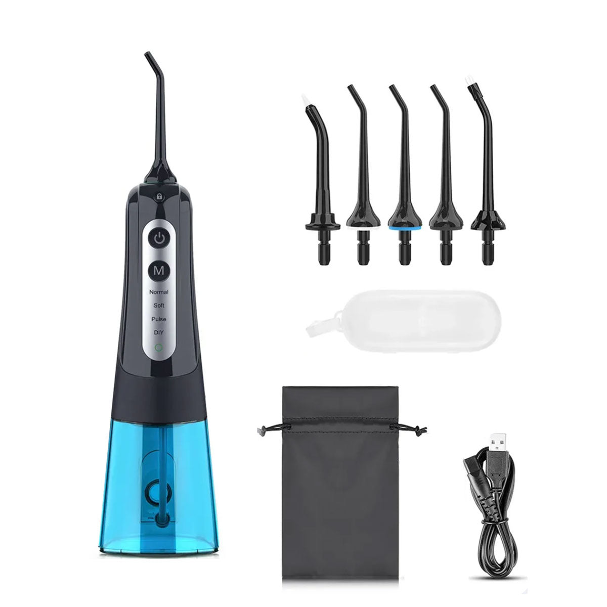 Dentaire jet - Oral Irrigator 3GX Bleu - 5 buses - boîte + sac de transport - oralirrigator.fr