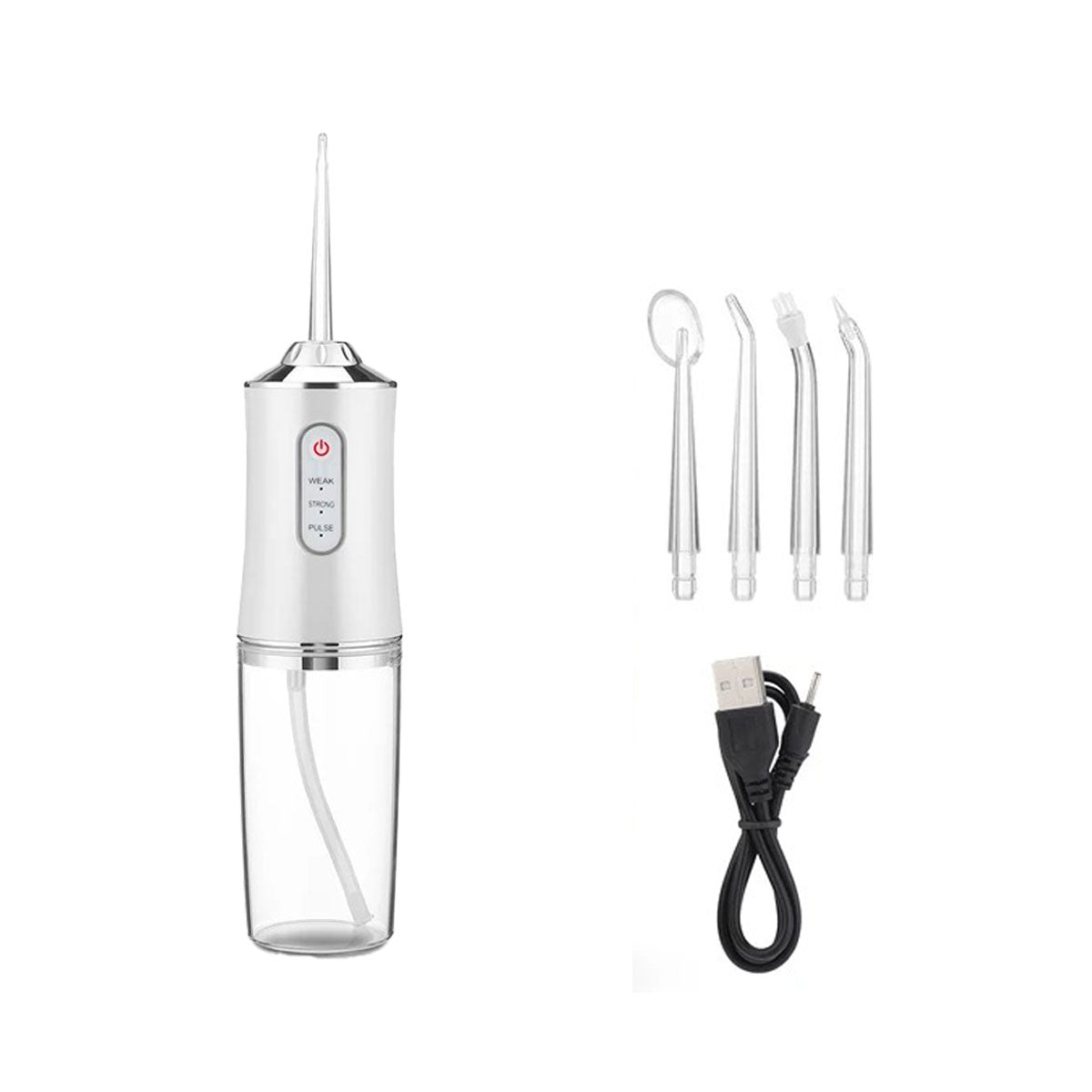 Hydro jet dentaire - Oral Irrigator X67 Blanc - 4 buses - un câble usb - oralirrigator.fr