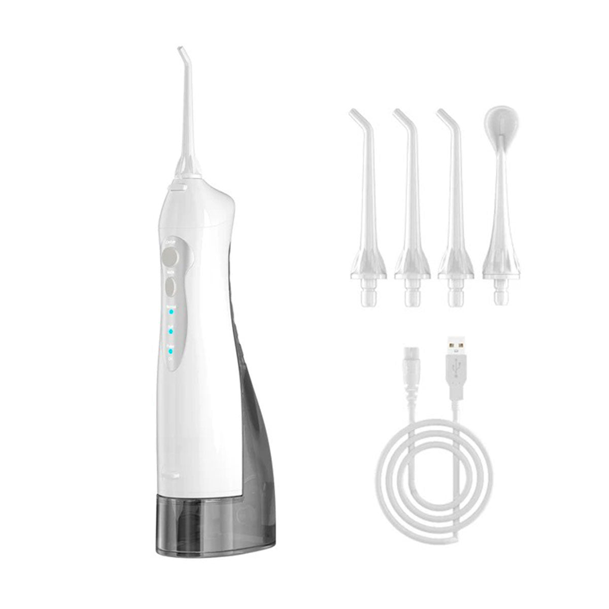 Hydropulseur Oral Irrigator D52 Blanc - 4 buses - un câble USB oralirrigator.fr