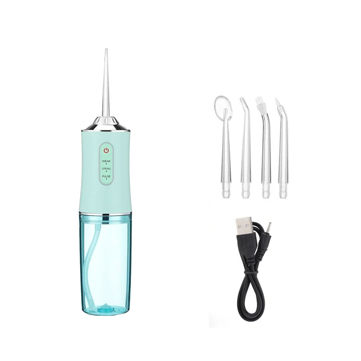 Brosse hydrojet dentaire - Oral Irrigator X67 Vert - 4 buses - un câble de recharge - oralirrigator.fr