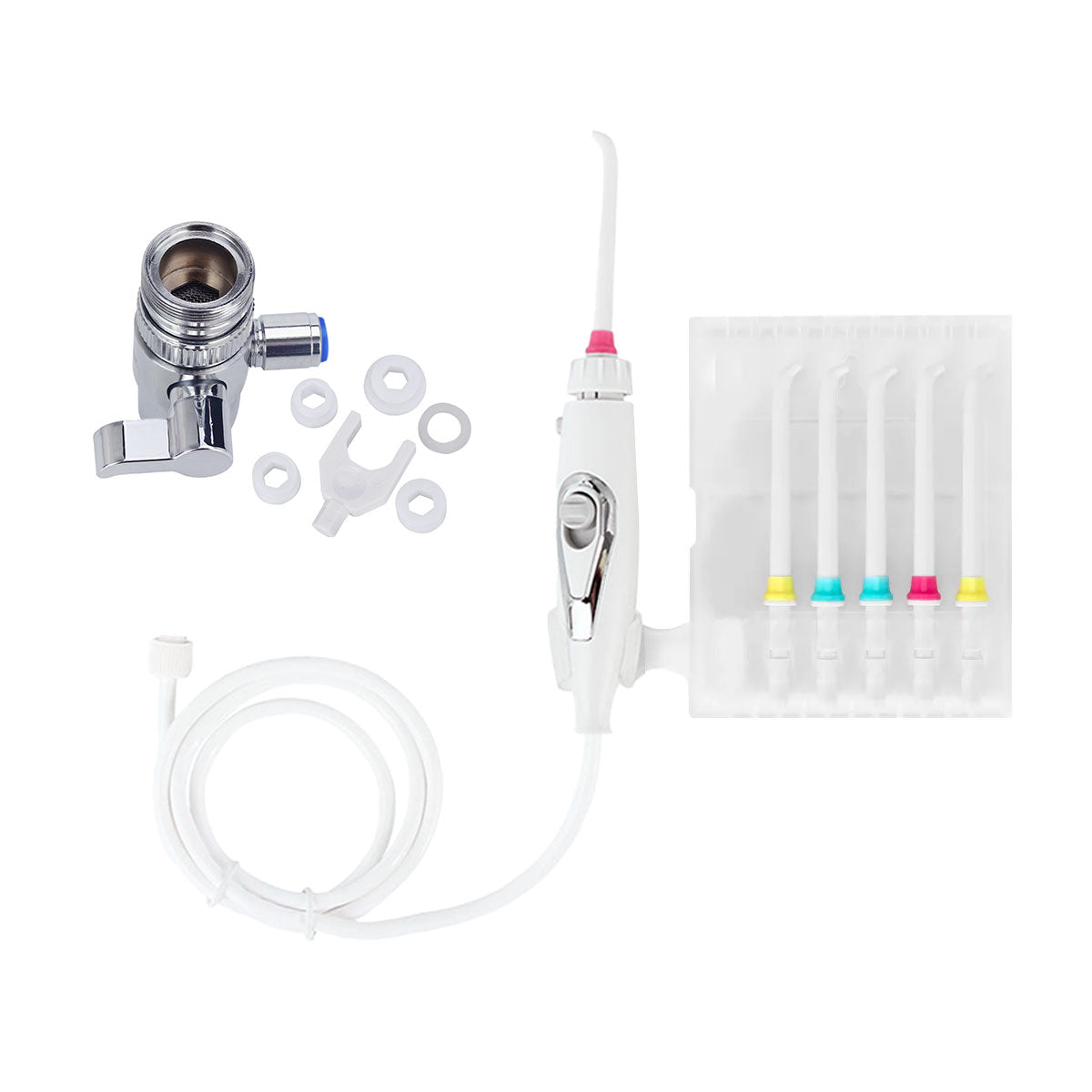 Jet dentaire non électrique pour robinet - Oral irrigator R20 - 6 buses - Kit d'installation - oralirrigator.fr