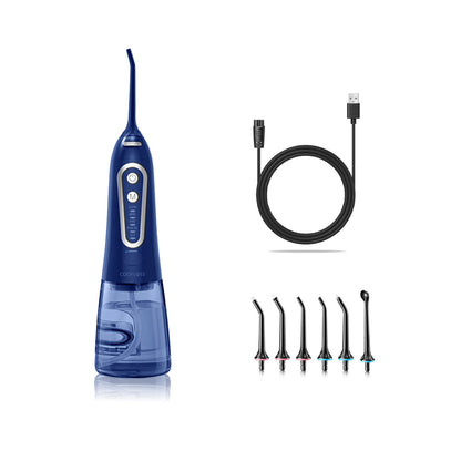 Hydropropulseur jet dentaire - Oral Irrigator F40 Bleu - 6 buses - câble USB de recharge - oralirrigator.fr