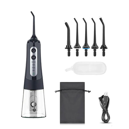 Irrigateur buccal - Oral Irrigator 3GX Noir -  5 buses - un câble de charge USB - un sac de transport - oralirrigator.fr