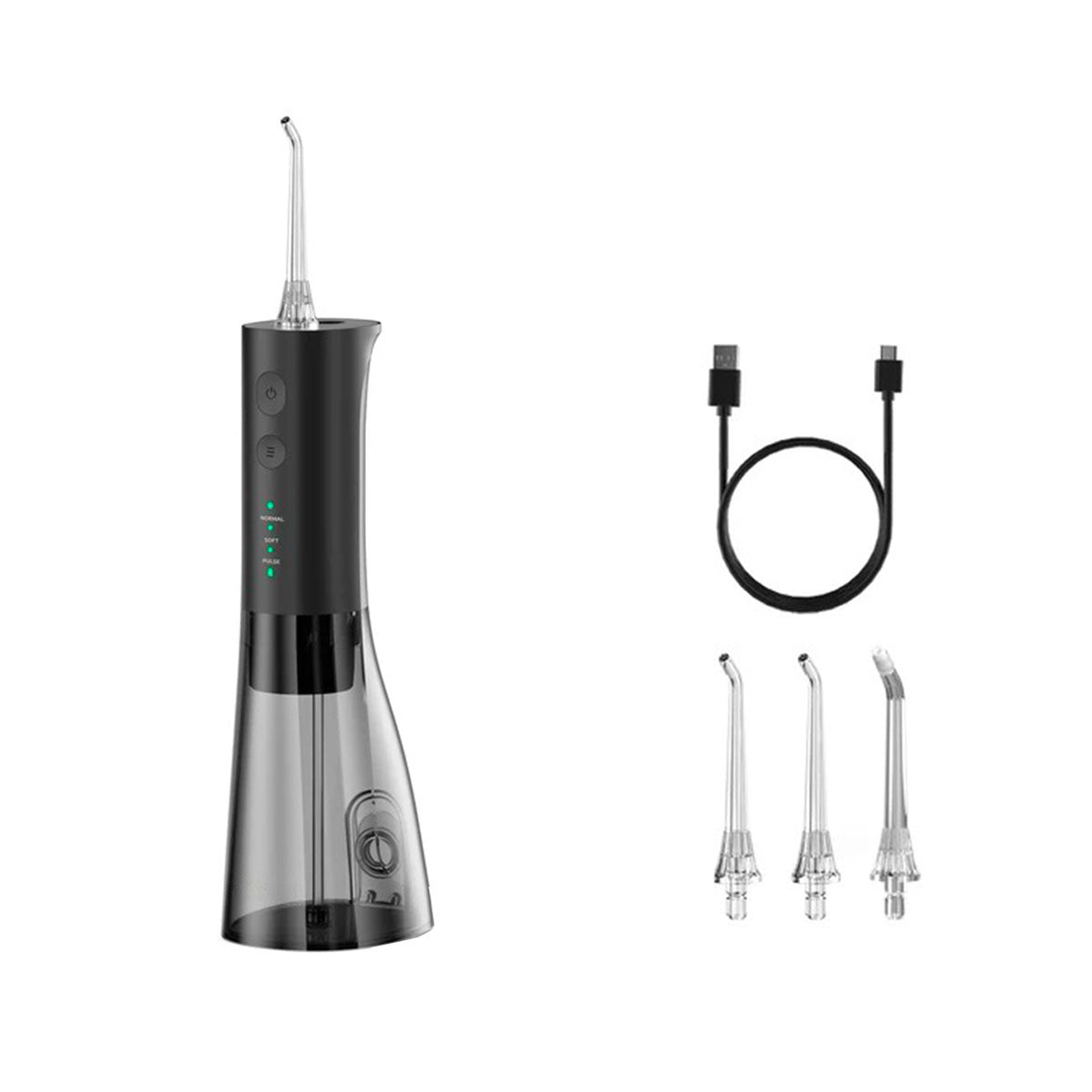 Hydropulseur portable - Oral Irrigator F29 Noir -4 buses - un câble USB-C -  oralirrigator.fr